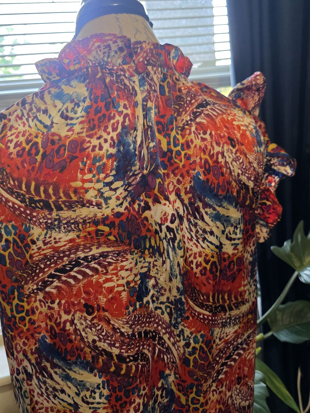 THML Multicolor Ruffled Cap-Sleeve Printed Top - Picture 4 of 9